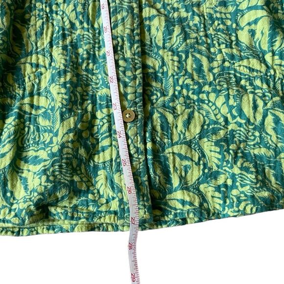 Soft Surroundings Womens/Teen Jodi Gauze Floral Shirt Jacket Small Green Shaket - Picture 4 of 9